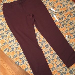 14W Signature Slimming Burgundy Pants
